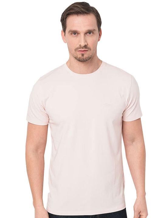 Guess Ανδρικό T-shirt Κοντομάνικο Ροζ