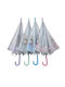 Kinder Regenschirm Gebogener Handgriff Blau mit Durchmesser 55cm.