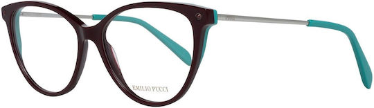 Emilio Pucci Γυναικείος Σκελετός Γυαλιών Πεταλούδα Μπορντό EP5119 071