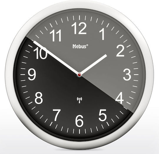 Mebus Radio Wall Clock Black Ø25cm
