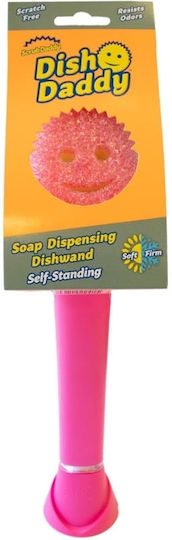 Scrub Daddy Kitchen Sponge for Dishes Pink with Handle Dish Wand SD603