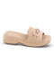 Blondie Damen Flache Sandalen in Beige Farbe