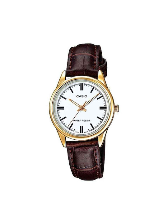 Casio Watch with Brown / Brown Leather Strap