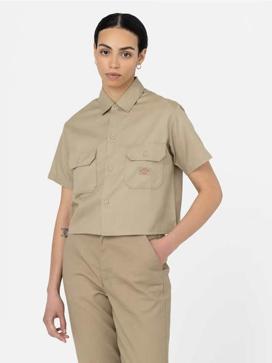 Dickies Kurzärmelig Damen Hemd Beige