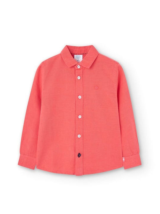 Boboli Kids Linen Shirt Red