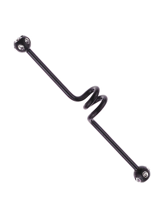 Cercei Barbell din Oțel 1.6mm Negru