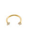 Septum Nose Piercing from Gold Plated Steel 1.2mm Transparent