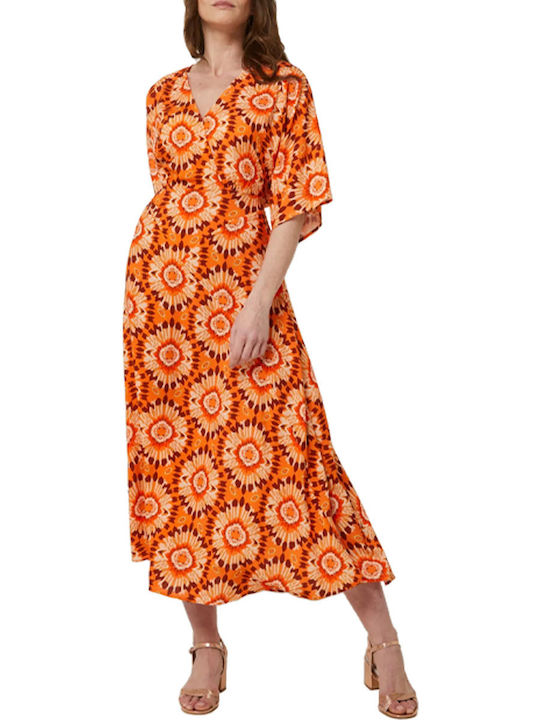 C'est Beau La Vie Maxi Shirt Dress Dress Orange