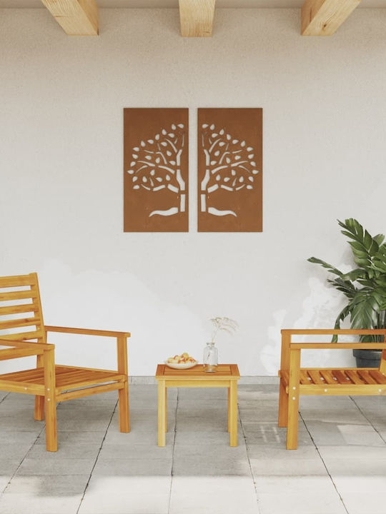 Outdoor Armchair Wooden Acacia 2pcs 55x54x81cm