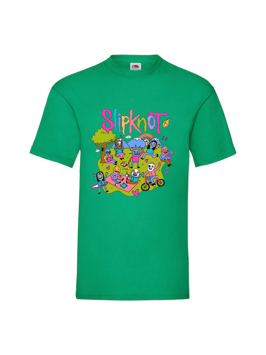 Fruit of the Loom Slipknot Tricou Slipknot Verde Bumbac