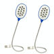 2pcs 13led Metal Hose Snake Usb Light Eye Protection Notebook Keyboard Light Blue