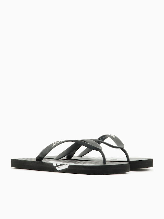 サンダル EMPORIO ARMANI SWIMWEAR Men Sandals Black XVQS08 XN746 A120 Flip Flops Emporio Armani XVQS08-XN746-A120 Black - Eros