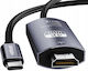 Zenwire HDMI 2.0 Премиум Високоскоростен 4K 60Hz HDR Кабел HDMI Мъжки - USB-C Мъжки 2м Сив