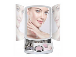 Tragbarer weißer Spiegel Makeup Makeup Licht 5x Vergrößerung Usb Kabel Batterie Aria Handel