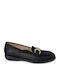 Leder Damen Mokassins in Schwarz Farbe