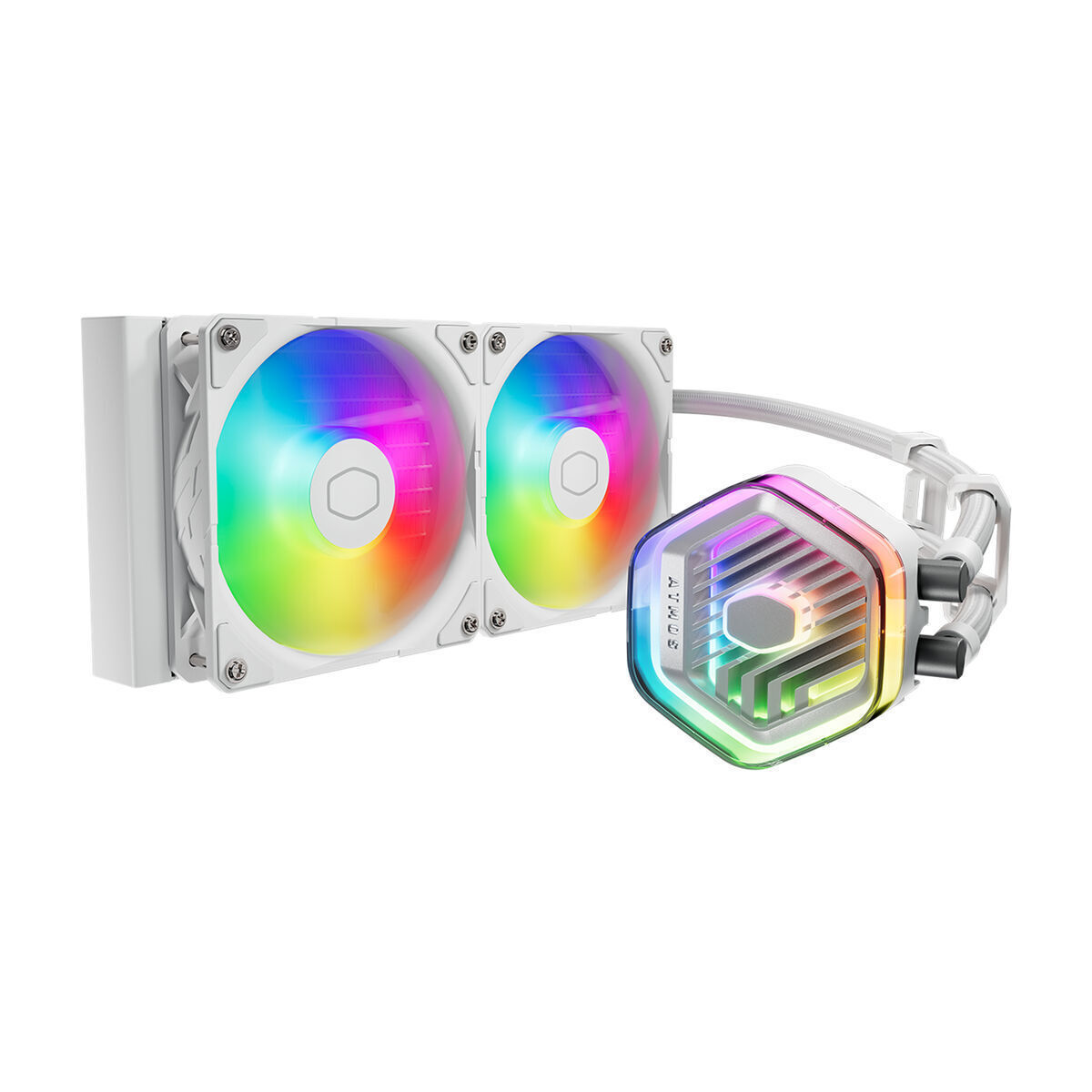 CoolerMaster MasterLiquid 240 ATMOS Υδρόψυξη Επεξεργαστή Διπλού Ανεμιστήρα 120mm για Socket AM4/AM5/1700/1200/115x με ARGB Φωτισμό Λευκή