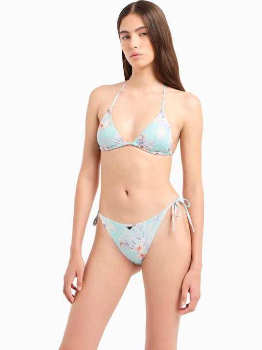 Set Bikini Τριγωνάκι Hibiscus Print Mint