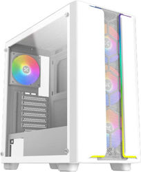 Xigmatek Gaming Y Pro Midi Tower Computer Case with Window Panel and RGB Lighting White