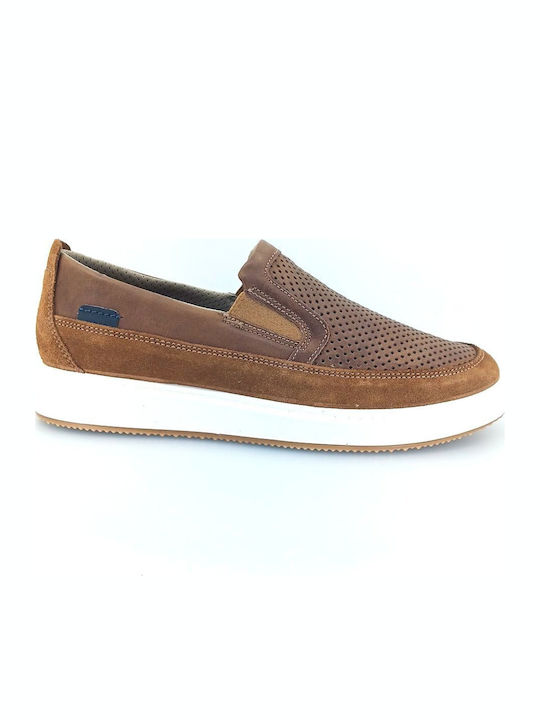 Δερμάτινα Ανδρικά Loafers σε Καφέ Χρώμα