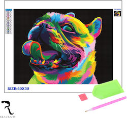 Diamond Mosaic Tapestry Rila Crafts 30x40cm Pug Dog