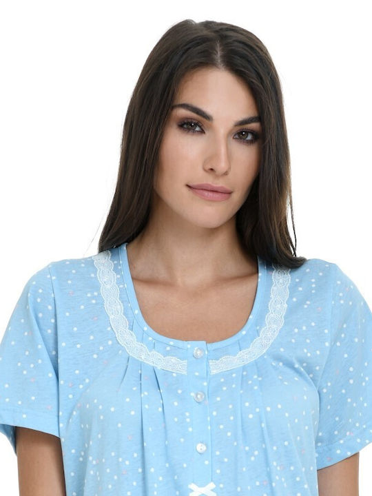 Primavera Women's Summer Nightgown Blue Steel