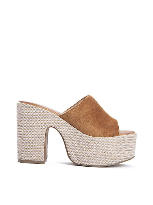 Keep Fred Chunky Heel Mules Brown