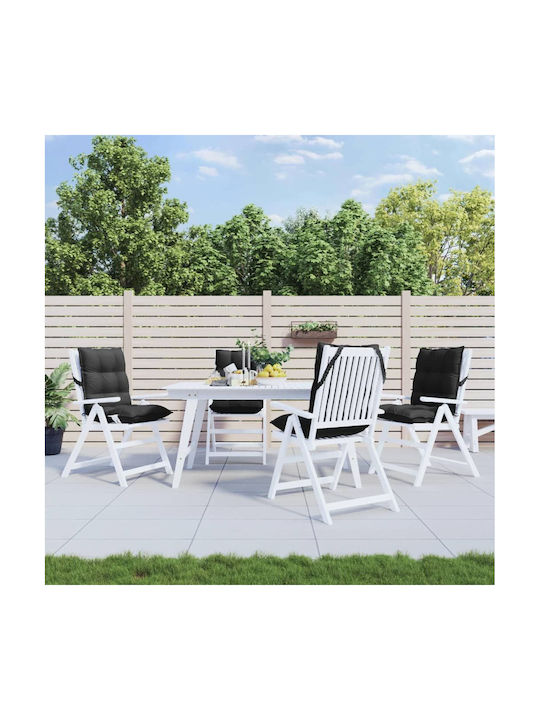 vidaXL Waterproof Garden Chair Cushion Black 4pcs 50x100cm.