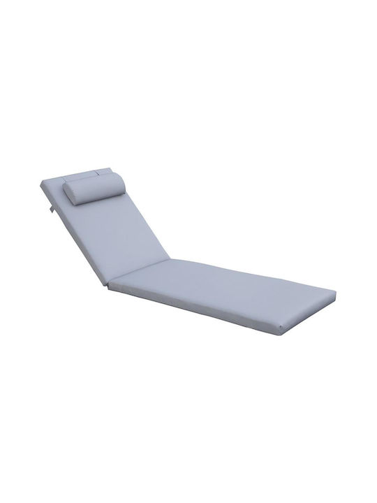 Woodwell Μαξιλάρι Ξαπλώστρας με Πλάτη Sunlounger Γκρι 60x196εκ.