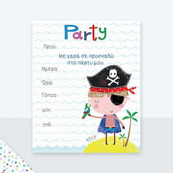 6 Party Invitations Laura + 6 Envelopes Pirate Pr117