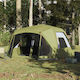vidaXL Summer Camping Tent Green for 10 People 443x437x229cm