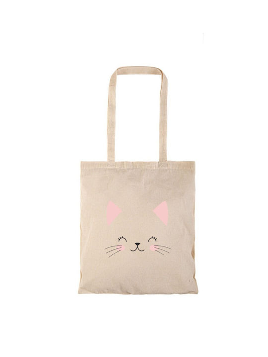 CAT Памучна Чанта за Пазаруване в Бежов цвят