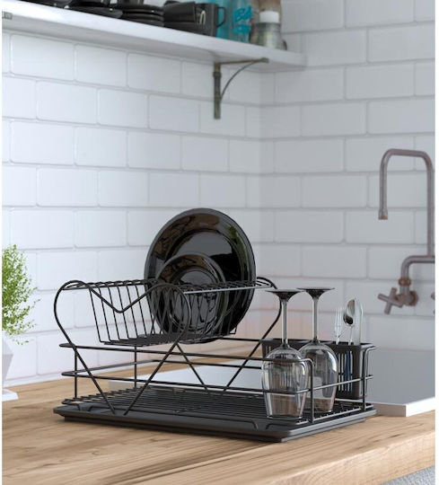 Στραγγιστήρι Νεροχύτη Μεταλλικό Μαύρο 49x30x25cm