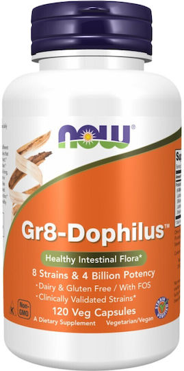 Now Foods Gr8-Dophilus Суплемент с Пробиотици 120 Растителни Капсули