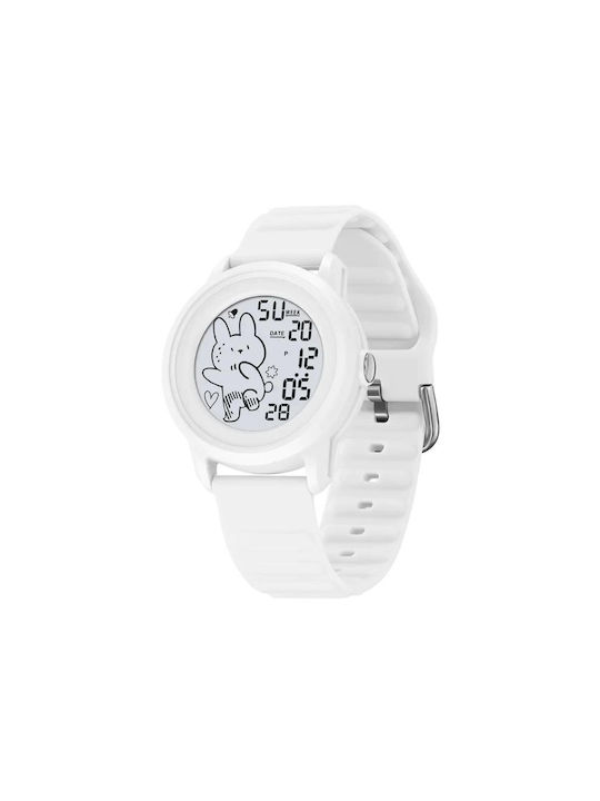 Skmei Kids Digital Watch with Rubber/Plastic Strap White