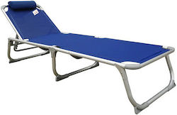 ForHome Foldable Aluminum Beach Sunbed Blue with Pillow 193x62x30cm