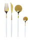 DKD Home Decor Set de Tacâmuri Inoxidabil Albe 24buc