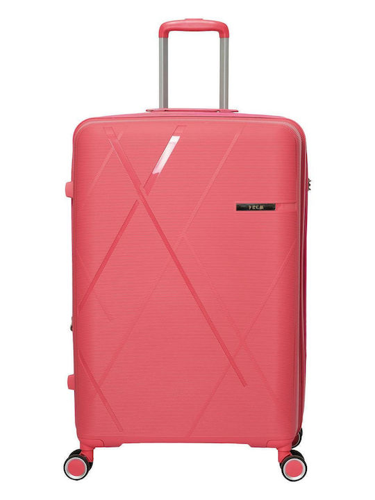 RCM Großer Hart-Reise-Koffer Rosa mit 4 Rädern