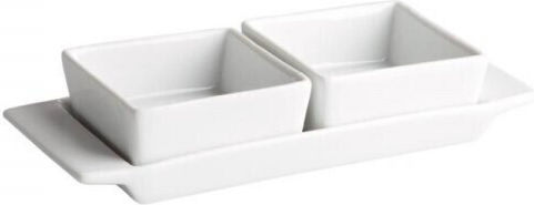Soler Hispania Bol de Servire Pătrat din Porțelan Alb 22x9cm