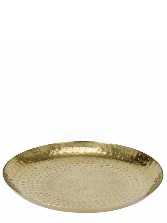 Zaros Round Metallic Decorative Platter Gold 29x29cm