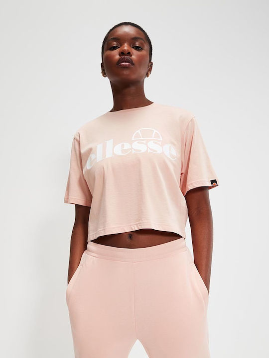 Ellesse Silo Γυναικείο Crop T-shirt Ροζ