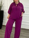 Women's Trousers with Rubber Band Purple