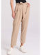 Damen Stoff Hose mit Gummizug Brown