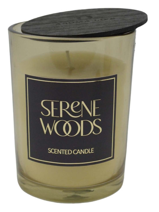 Lumânare parfumată cu lumânare Serene Woods Borcan de sticlă cu capac 8x8x8x10,5cm.ankor