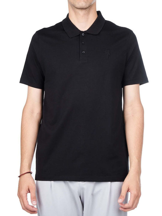 Karl Lagerfeld Bluza pentru bărbați cu mâneci scurte Polo BLACK