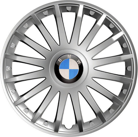 Versaco Car Hubcap Set Crystal with Bmw Emblem 15" 4pcs Silver