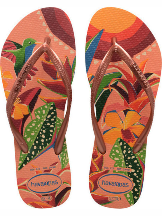Slim Tropical Frauen Flip Flops in Orange Farbe