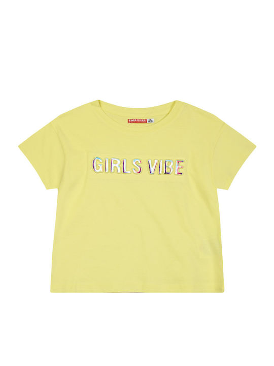Energiers Kids' Crop Top Short Sleeve Lemon