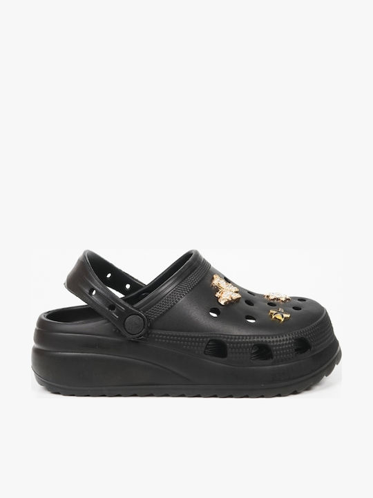 Piazza Shoes Γυναικεία Σαμπό Μαύρα