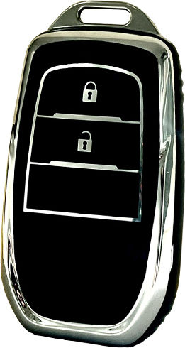 Car Key Cover Case made of with 2 Buttons for Toyota in Black Color