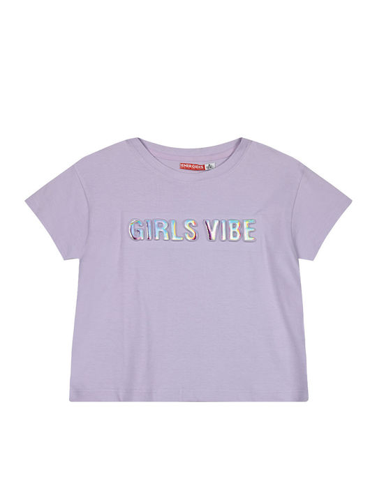 Energiers Kids' Crop Top Short Sleeve Lilac